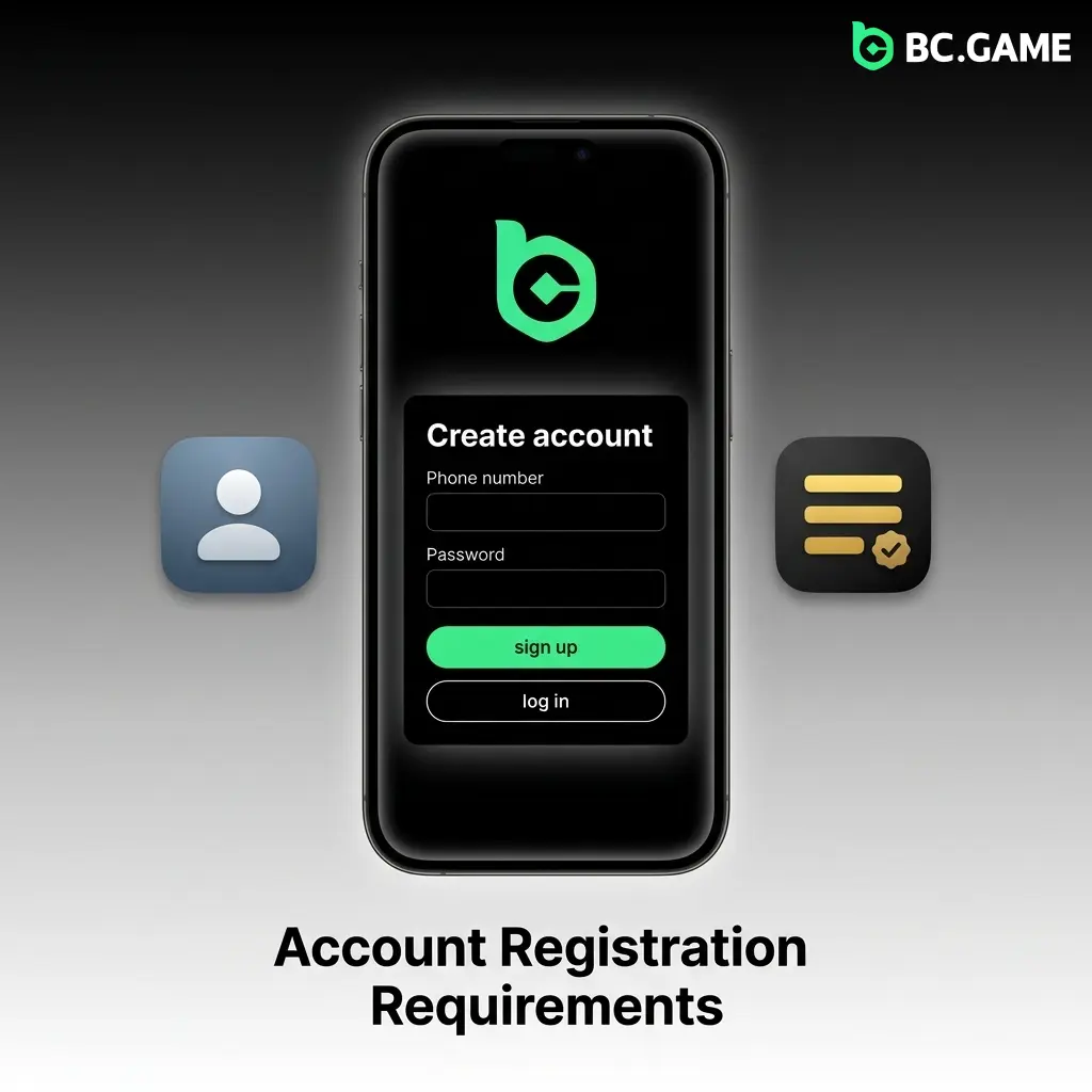 BC Game account registration requirements including age limit, one account rule, accurate info, legal compliance, and VPN restrictions