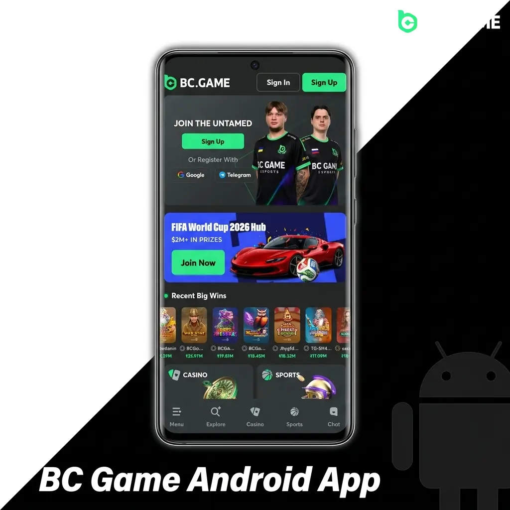 BC Game Android APK download and installation steps on mobile device running Android 5.0 or higher