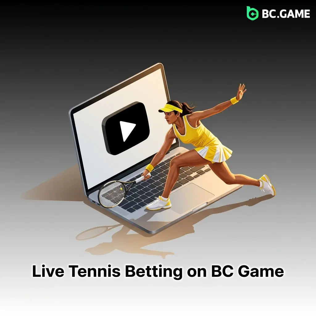 Live tennis betting on BC Game with real-time odds, scores, and cash-out options updated point by point