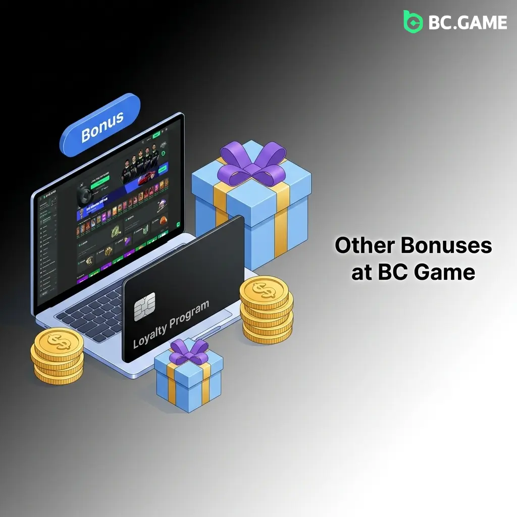 BC Game ongoing bonuses including daily weekly monthly rakeback VIP programme slot tournaments and refer a friend rewards