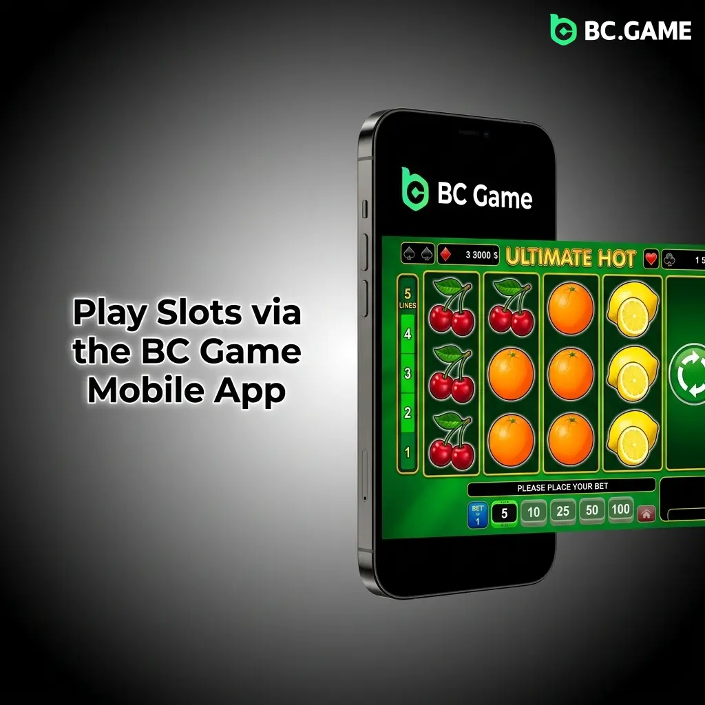 BC Game mobile app interface showing slot lobby with touch-optimised controls for Android and iOS devices