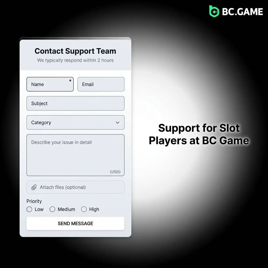 BC Game 24/7 customer support options for slot players including live chat, email, Telegram, and FAQ resources