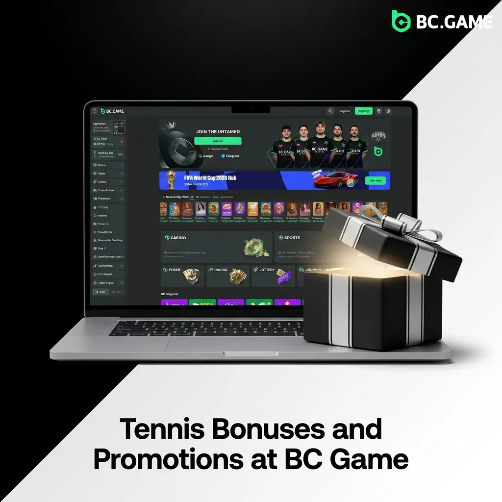 BC Game tennis bonuses: 220% to 500% rakeback on first four deposits, plus ongoing sports promotions and reload offers.