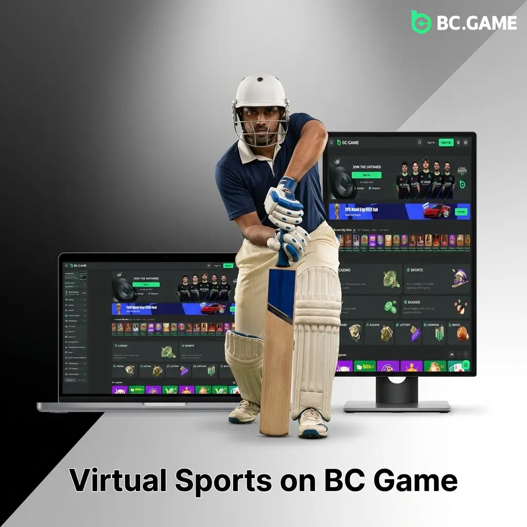 Virtual sports betting on BC Game including football, horse racing, basketball, tennis and cricket simulations available 24/7