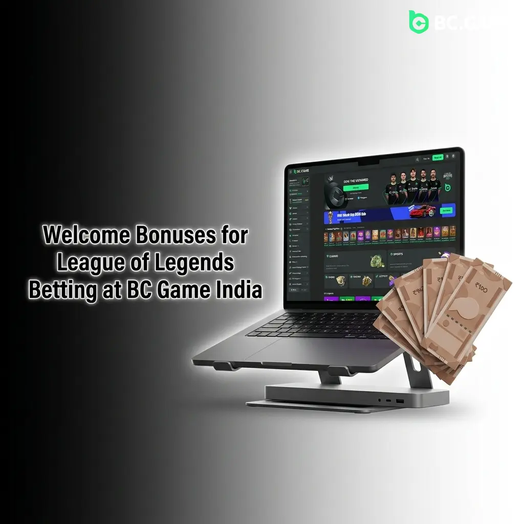 BC Game India welcome bonus steps for League of Legends betting with rakeback tiers up to 500% on four deposits